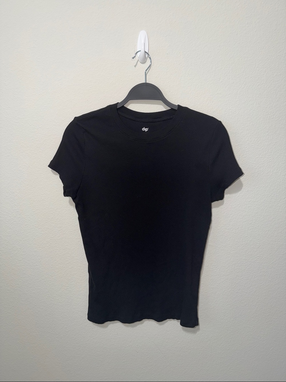 dip Black Ribbed Short-Sleeve Women's Tee